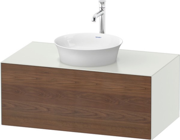 Duravit White Tulip Konsolenwaschtischunterbau wandhängend Amerikanischer Nussbaum & Weiß Matt & Sei