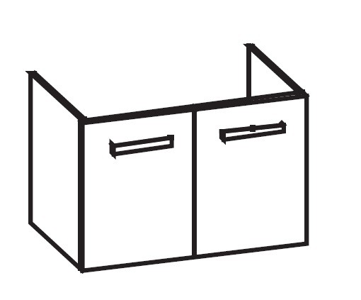 Artiqua 414 Waschtischunterschrank für Subway 2.0 717580, 717581 Graphit Struktur quer, 414-WU2T-V69