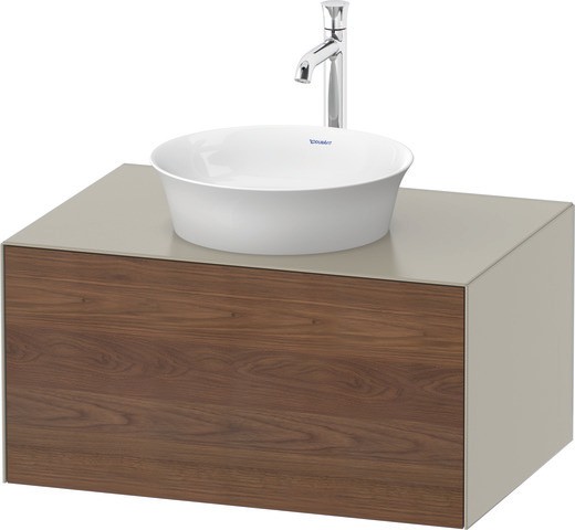 Duravit White Tulip Konsolenwaschtischunterbau wandhängend Amerikanischer Nussbaum & Taupe Matt & Se