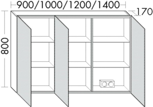 Burgbad Spiegelschrank RL30 800x1000x170 RL30, SPLP100LPN451