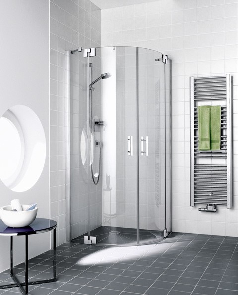 Kermi Viertelkreis Filia XP P50 V41 x2000, silber hochglanz, ESG klar mit KermiClean, FXP