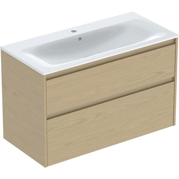 Geberit Renova Plan Set Möbelwaschtisch schmaler Rand, mit Unterschrank, zwei, 504041PS1
