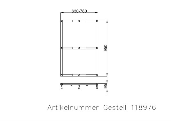 Hoesch Untergestell für Duschwanne Muna 4194/ 4208/4209/4210/4217/4218