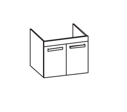 Artiqua 411 Waschtischunterschrank für 2nd Floor 049170, Riviera Eiche quer NB, 411-WU2T-D02-7180-43