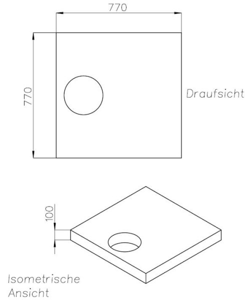 Neuesbad Wannenträger für Hoesch Muna 800x800x15