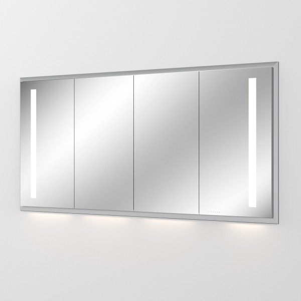 Sanipa Reflection Aluminium-Wandeinbau-Spiegelschrank WILMA 165 mit LED-Beleuchtung, AU4106L