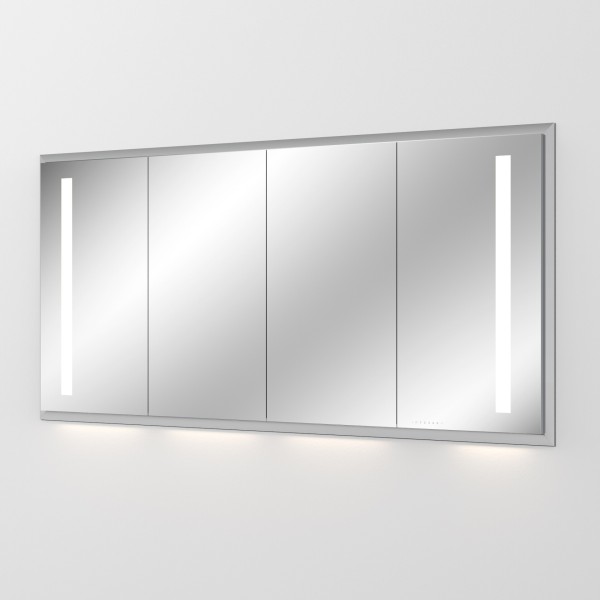 Sanipa Reflection Aluminium-Wandeinbau-Spiegelschrank WILMA 165 mit LED-Beleuchtung, AU4106L