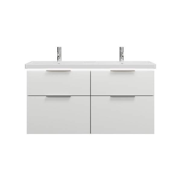 Burgbad Keramik Waschtisch-Set Eqio Weiß Hochglanz/Alpinweiss, SEZD123F2009C0001
