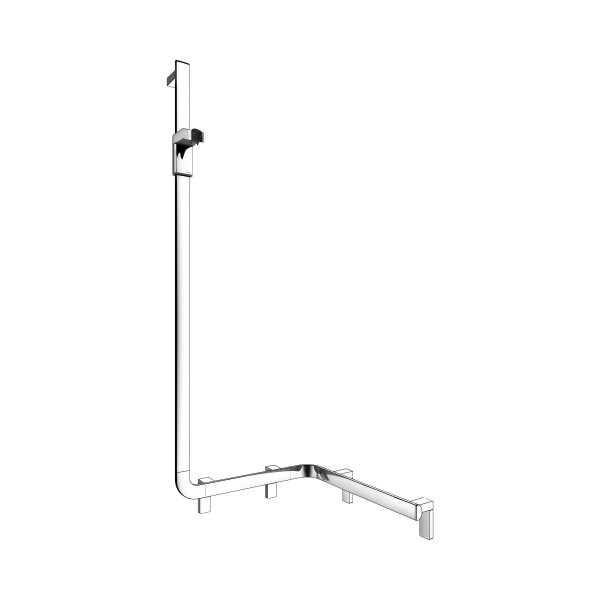 KEUCO AXESS Eck-Duschhandlauf 90° mit Brausestange links, Metall, B: 53,1 H: 130,1 T: 55 cm, 3500801