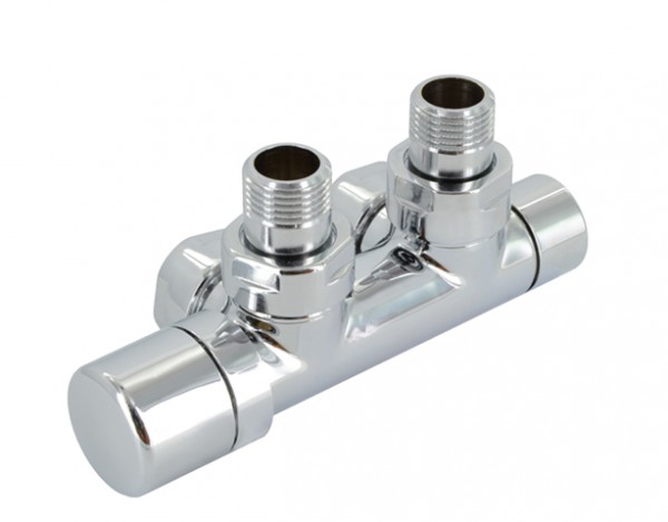 Zehnder Runtal Ventilkörper Set Q Eckform Thermostatkopf links, Kupfer, 839110