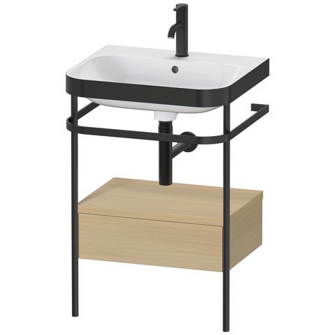 Duravit Happy D.2 Plus c-bonded Set mit Metallkonsole und Schubkasten Mediterrane Eiche Matt 575x490
