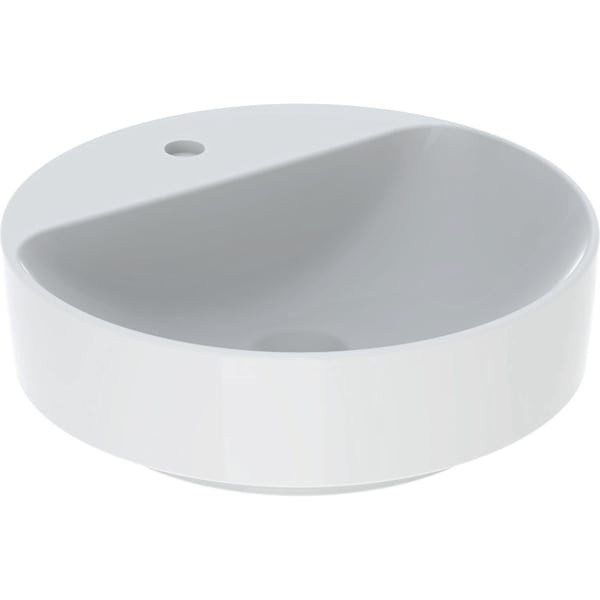Geberit VariForm Aufsatzwaschtisch, rund mit Hahnlochbank, d: 45cm, ohne Überlauf, 500770012