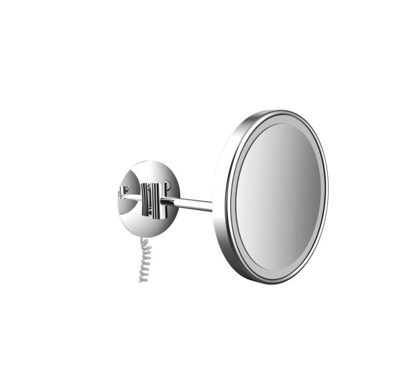 emco LED-Kosmetikspiegel pure 1-armig, 3-fach, rund, Stecker, D: 203 mm, chrom, 109406008