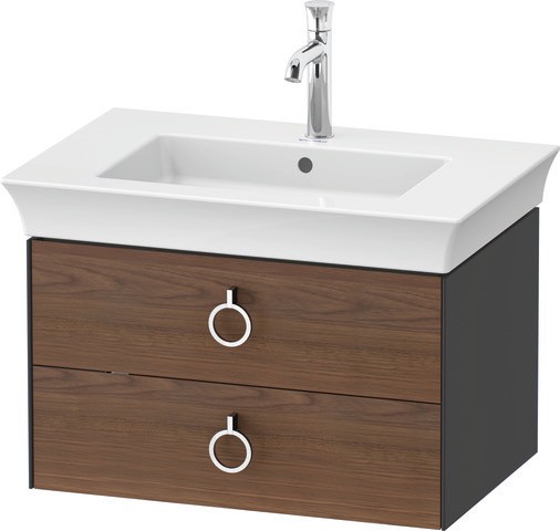 Duravit White Tulip Waschtischunterbau wandhängend Amerikanischer Nussbaum & Graphit Matt & Hochglan