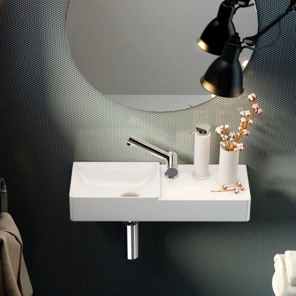 Cosmic Fancy Waschbecken Links ohne Überlauf 60x20x15 cm, Glänzend