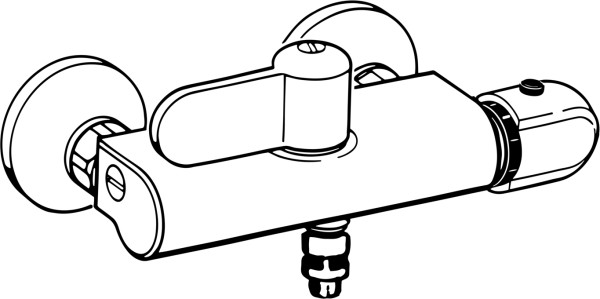 Hansa Brause-Thermostat-Batterie für Wandaufbau Hansatempra Rohrunterbrecher A2 0824 chrom