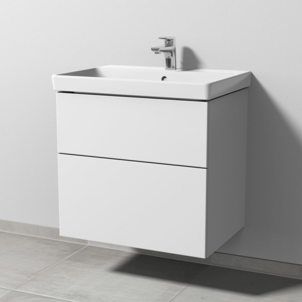 Sanipa 3way Waschtischunterbau zu Villeroy & Boch Avento Waschtisch mit 2 Auszügen, Weiß-Soft