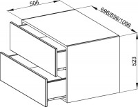 Bette Modules Sideboard Bette Modules Sideboard wandh. 2 Auszüge, 70x53 cm flint Strukturlack matt, RSB2-811