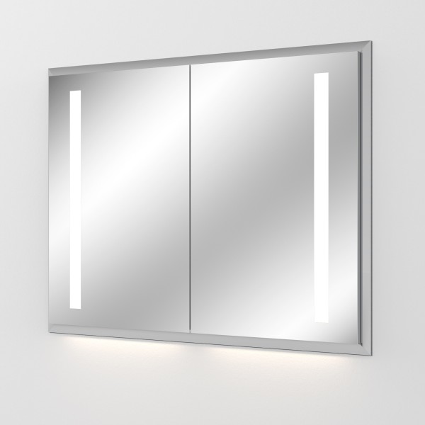 Sanipa Reflection Aluminium-Wandeinbau-Spiegelschrank WILMA 105 mit LED-Beleuchtung, AU3046L