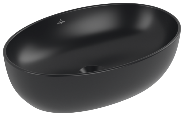 Villeroy & Boch Aufsatzwaschbecken Artis 438848 480x 325mm Oval ohne Überlauf Pure Black CeramicPlu