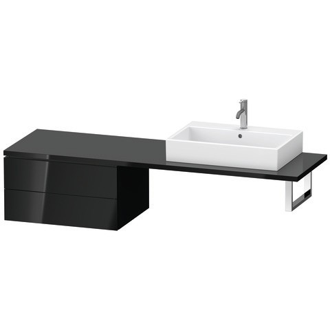 Duravit L-Cube Unterschrank für Konsole Schwarz Hochglanz 720x547x400 mm - LC585904040