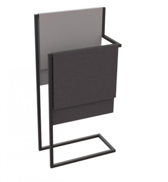 Neuesbad Serie 10 Black doppelter Handtuchständer, Standmontage, schwarz matt, Material Edelstahl
