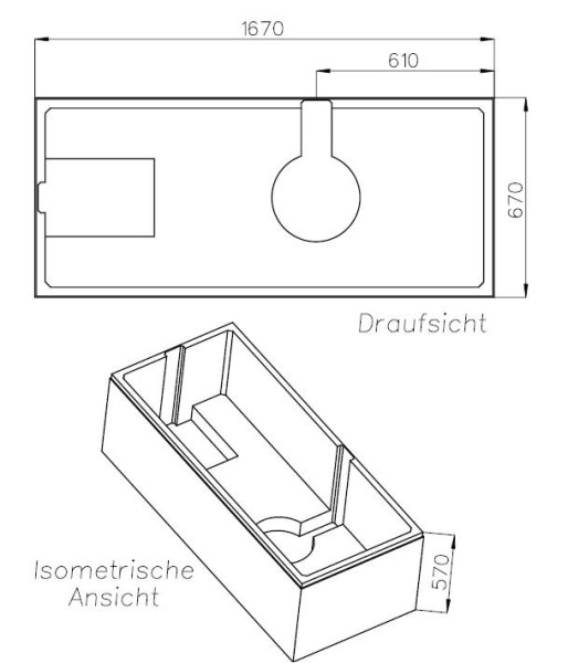Neuesbad Wannenträger für Kaldewei Vaio Set/Star Nr.944/945 170x70 Überlauf gegenüberliegend