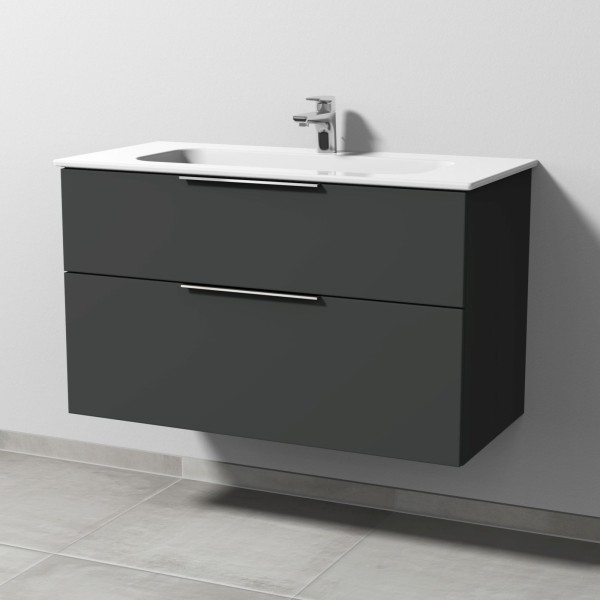 Sanipa 3way Keramik-Set Keramik-Waschtisch und Unterbau (UP481)