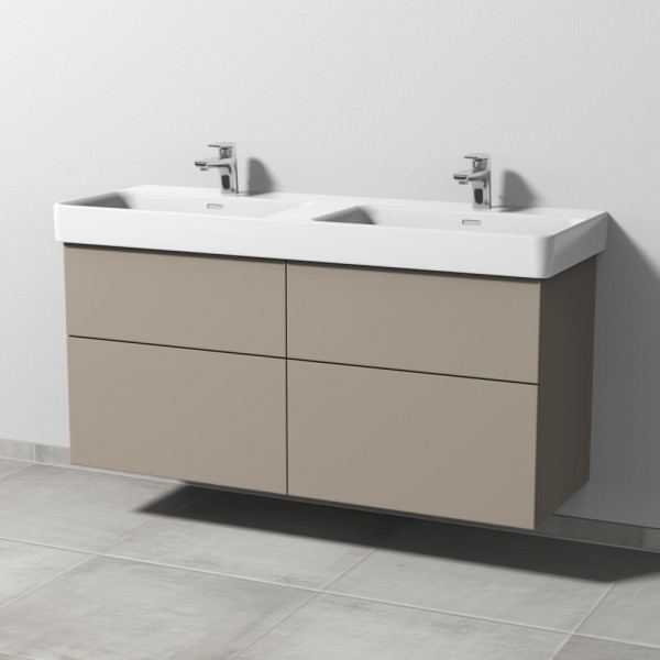 Sanipa 3way Waschtischunterbau zu Laufen Pro S Waschtisch mit 4 Auszügen, Sandgrau-Matt