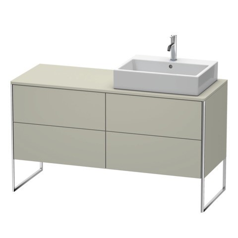 Duravit XSquare Konsolenwaschtischunterbau bodenstehend Taupe Seidenmatt 1400x548x778 mm - XS4923R60