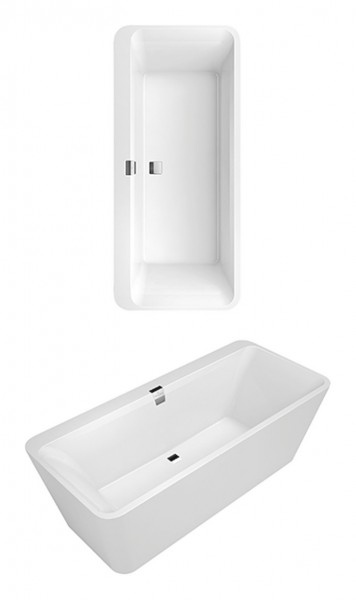 Villeroy & Boch Badewanne Squaro Edge 12 T2 1800x800x660mm Excellence Duo freist. Stone White, UBQ18