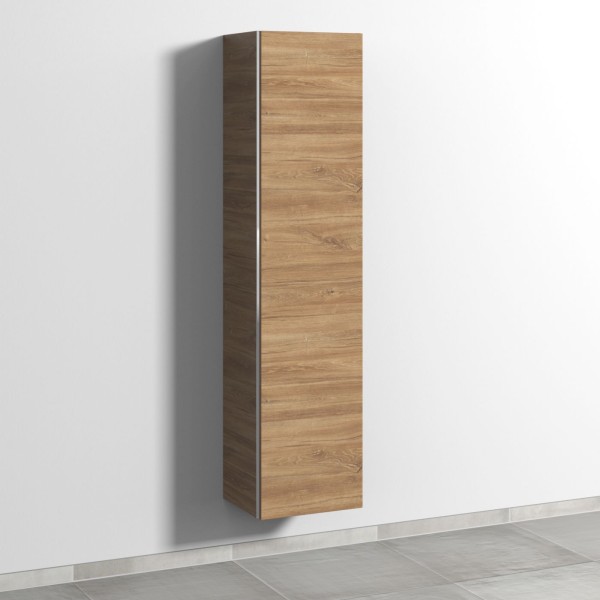 Sanipa 3way Hochschrank mit 1 Tür und Ganzkörperspiegel, Eiche-Kansas