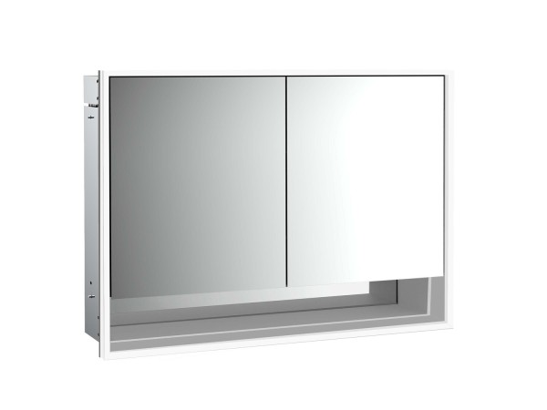 emco LED-Lichtspiegelschrank Loft mit Unterfach Unterputz, 1000 mm, 2-türig Rückwand weiß, 979806213