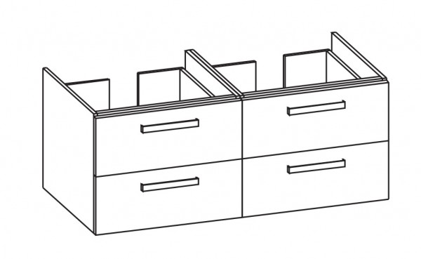 Artiqua 416 Waschtischunterschrank für Sento 5949, Eiche Weiß quer NB, 416-WU4L-VT15-7185-440