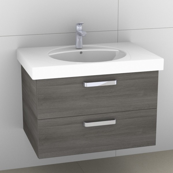 Artiqua 413 Waschtischunterschrank für Preciosa 124280, 124282 Graphit Struktur quer, 413-WU2L-K39-7