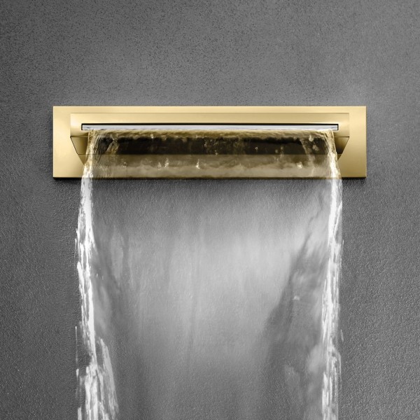 Herzbach LIVING SPA Schwall-Wandauslauf XL Aufputz PVD Gold, 30.697000.1.03