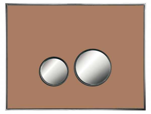 Neuesbad Betätigungsplatte mit runden Tasten, MDF, Farbe: Taupe, Tasten: chrom glanz
