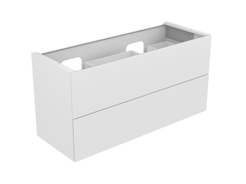 Keuco Waschtischunterschrank Edition 11 31264, 2 Front-Auszüge Bel. weiß/Glas weiß, 31264300100