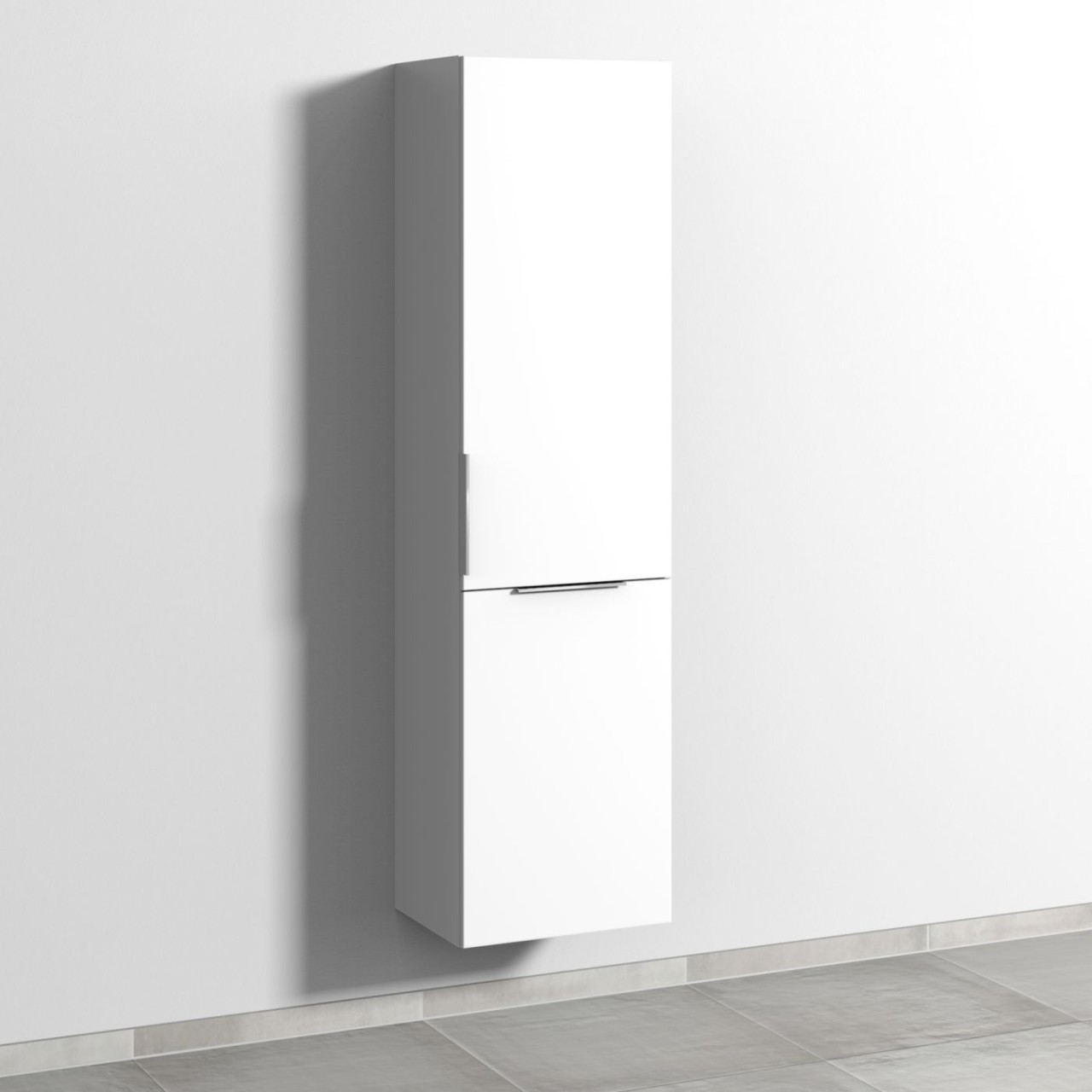 Sanipa 3way Stauraumschrank mit 1 Tür und 1 Wäschekorbklappe, Weiß-Soft UM18543