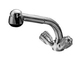 Kaja Classic Spültisch-Einlocharmatur mit, herausziehbarer Handbrause chrom, 31615-3-C