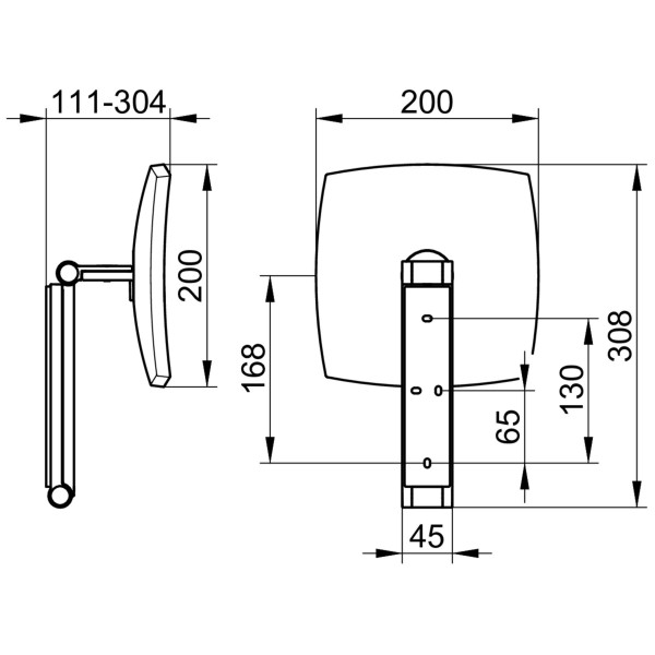 KEUCO iLook_move Wandkosmetikspiegel mit Vergrößerungsfaktor x5, B:20cm H:20cm, 17613010000