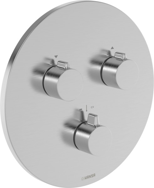 Hansa FM-Set f. zwei Abgänge HANSAEASYMIX, 8872 Rosette rund Stahl gebürstet, 8872905280