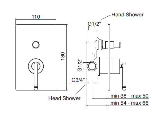 Treemme Philo Unterputz Wannenarmatur
