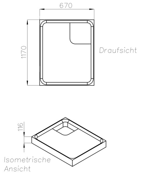 Neuesbad Wannenträger für Kaldewei Superplan superflach 700x1200x25