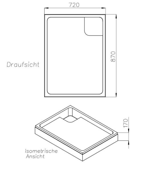 Neuesbad Wannenträger für Villeroy & Boch Gustavsberg Denia 90x75x6