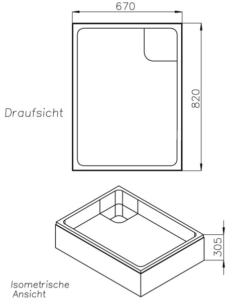 Neuesbad Wannenträger für Bette flach 85x70x15