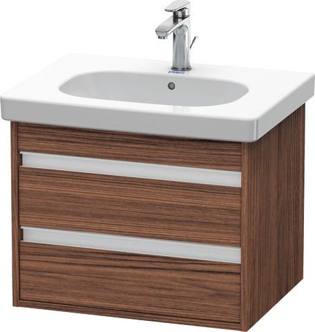 Duravit Ketho Waschtischunterbau wandhängend Nussbaum dunkel Matt 600x455x480 mm - KT665002121