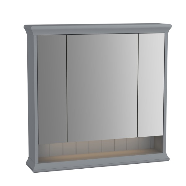 VitrA Valarte LED-Spiegelschrank 78 cm 3 Türen Grau Matt,62232