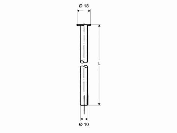 Schell Kupferrohr 1/2" Bördel d:10mm 300mm chrom