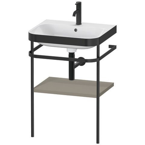 Duravit Happy D.2 Plus c-bonded Set mit Metallkonsole Stein Grau Seidenmatt 575x490x850 mm - HP4735O